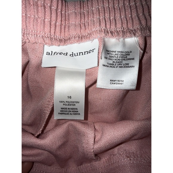 ALFRED DUNNER Women's Pink Pull-on Dress Pants Sz 16 Back Elastic Pockets NWT - Picture 4 of 7